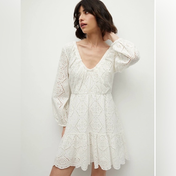 3. VERONICA BEARD $548 Calibra broderie anglaise cotton mini dress - Picture 2 of 6